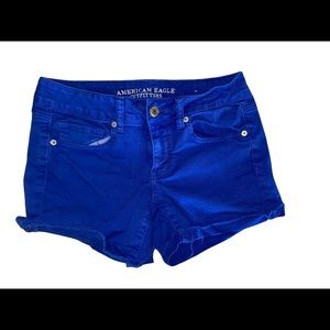 American Eagle Cotton Denim stretch shorts royal blue size 6